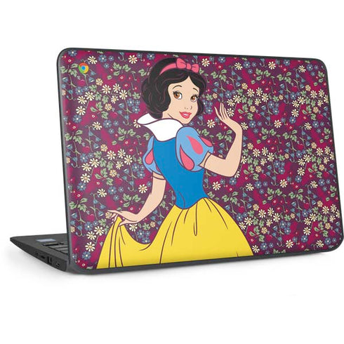 Disney Snow White Character with Floral Pattern HP Chromebook Skin