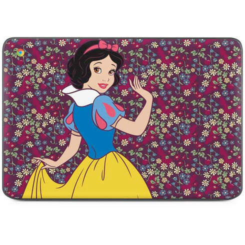 Disney Snow White Character with Floral Pattern HP Chromebook Skin