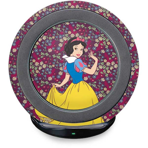 Disney Snow White Character with Floral Pattern Fast Charge Wireless Charging Stand Skin