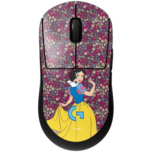 Disney Snow White Character with Floral Pattern G Pro Wireless Gaming Mouse Skin