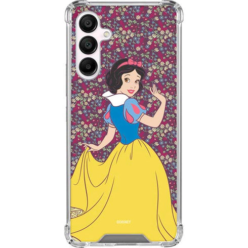 Disney Snow White Character with Floral Pattern Galaxy A16 5G Clear Case
