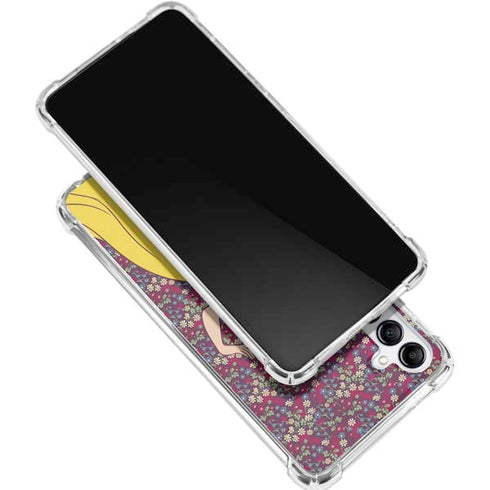 Disney Snow White Character with Floral Pattern Galaxy A16 5G Clear Case