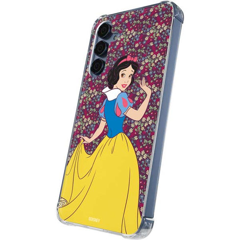 Disney Snow White Character with Floral Pattern Galaxy A55 5G Clear Case