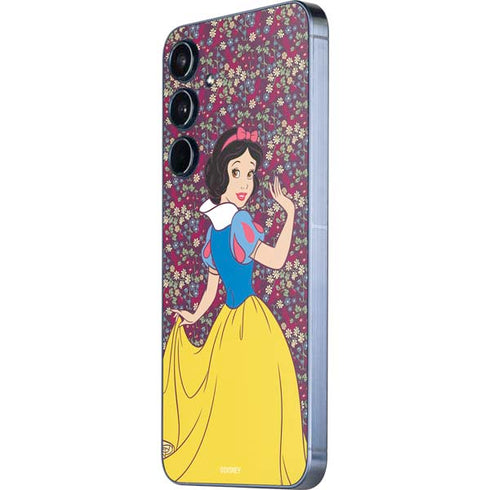 Disney Snow White Character with Floral Pattern Galaxy A55 5G Skin