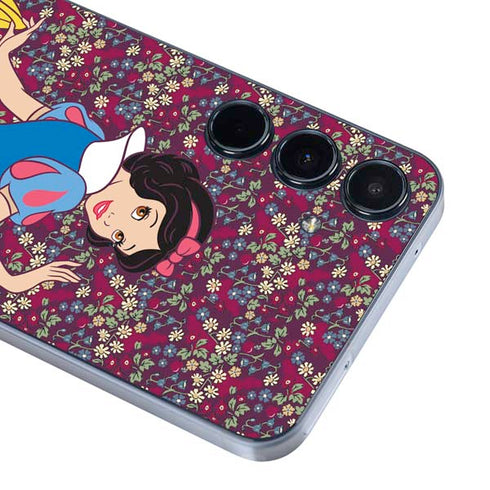 Disney Snow White Character with Floral Pattern Galaxy A55 5G Skin