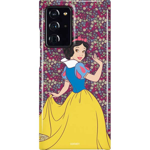 Disney Snow White Character with Floral Pattern Galaxy Cases