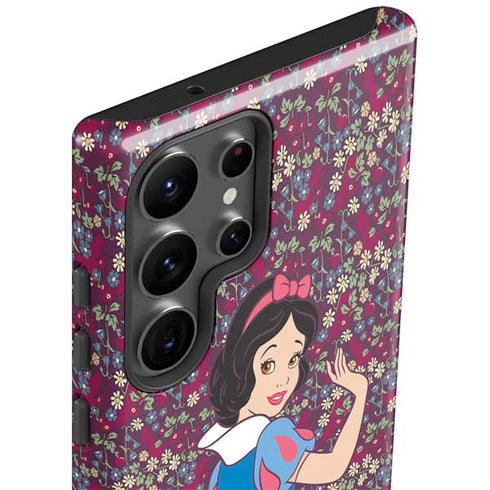 Disney Snow White Character with Floral Pattern Galaxy S23 Ultra Pro Case