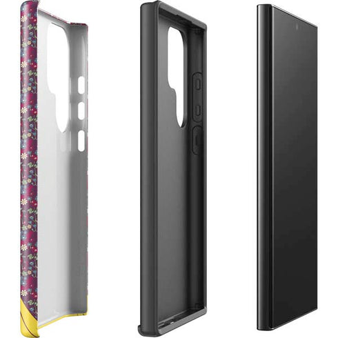 Disney Snow White Character with Floral Pattern Galaxy S25 Ultra Impact Case