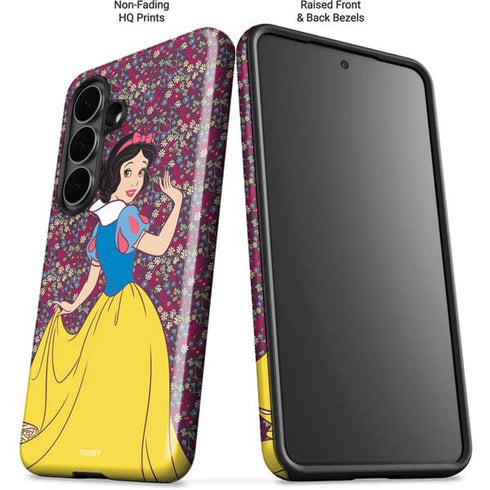 Disney Snow White Character with Floral Pattern Galaxy S26 Impact Case