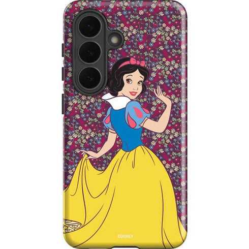 Disney Snow White Character with Floral Pattern Galaxy S26 Plus Impact Case
