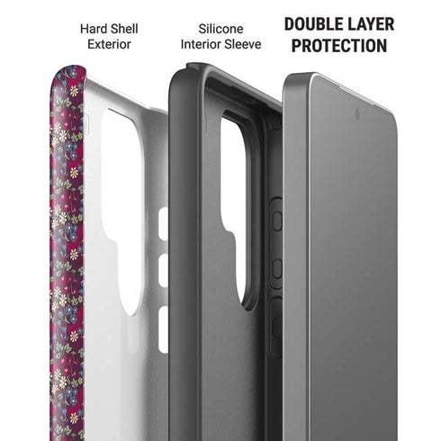 Disney Snow White Character with Floral Pattern Galaxy S26 Ultra Impact Case