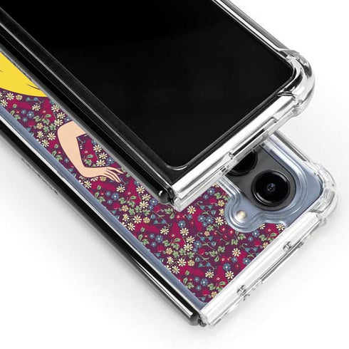 Disney Snow White Character with Floral Pattern Galaxy Z Fold5 5G Clear Case