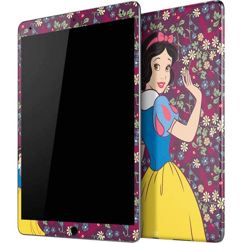 Disney Snow White Character with Floral Pattern iPad Skins