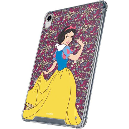 Disney Snow White Character with Floral Pattern iPad 11th Gen (2025) Clear Case