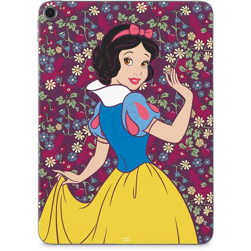 Disney Snow White Character with Floral Pattern Apple iPad Pro Skin