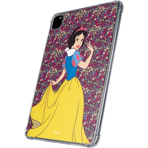 Disney Snow White Character with Floral Pattern iPad Pro 11in (2024) Clear Case