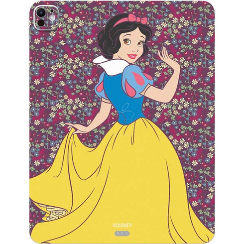 Disney Snow White Character with Floral Pattern iPad Pro 13in M4 (2024) Skin