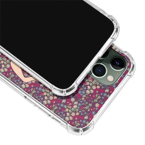 Disney Snow White Character with Floral Pattern iPhone 12 Pro Clear Case