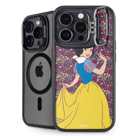 Disney Snow White Character with Floral Pattern iPhone 13 Pro Kickstand Case