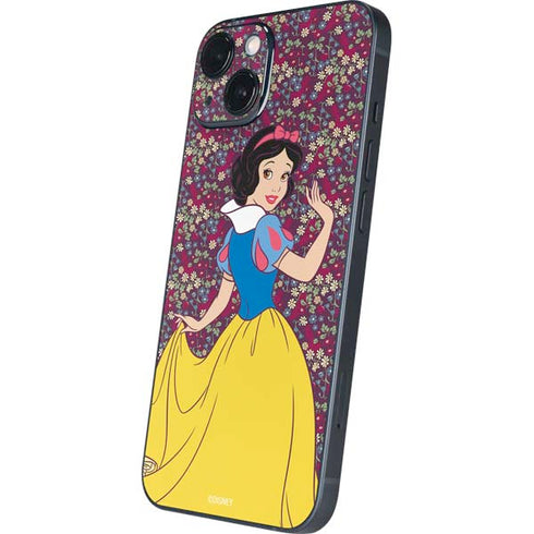 Disney Snow White Character with Floral Pattern iPhone Skins