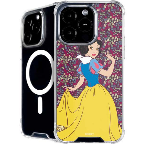 Disney Snow White Character with Floral Pattern iPhone 16 Pro MagSafe Case