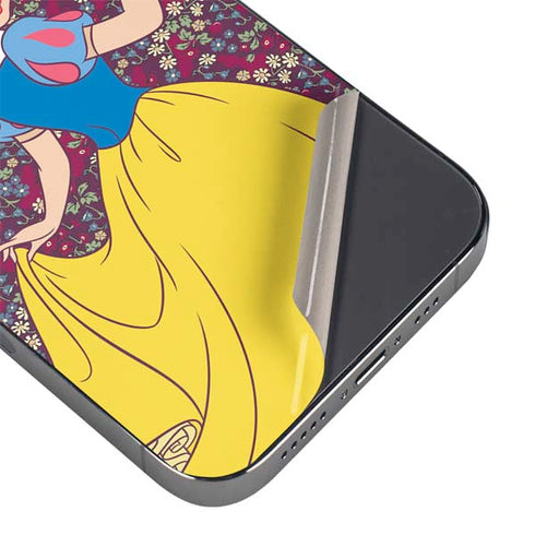 Disney Snow White Character with Floral Pattern iPhone 16 Pro Skin