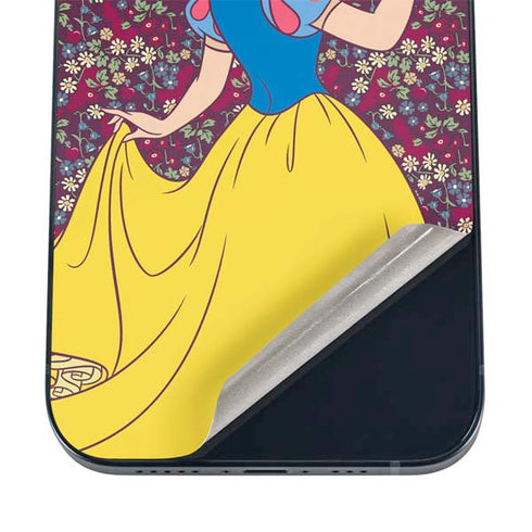 Disney Snow White Character with Floral Pattern iPhone 16 Skin