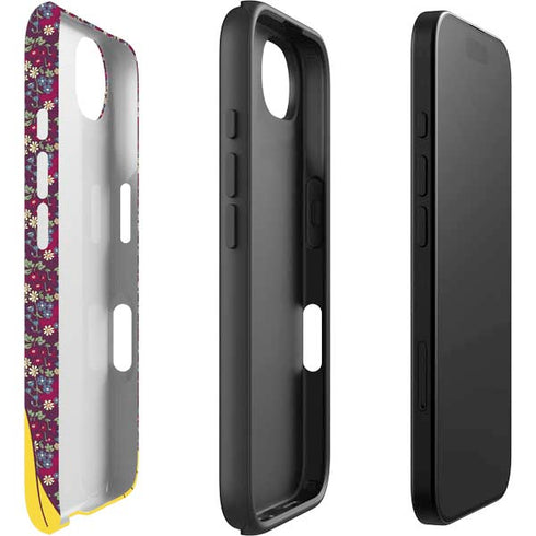 Disney Snow White Character with Floral Pattern iPhone 16e Impact Case