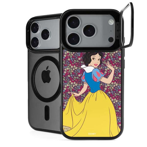 Disney Snow White Character with Floral Pattern iPhone 18 Pro Kickstand Case