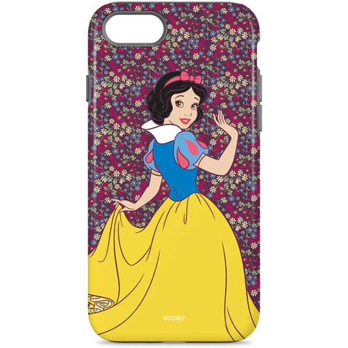 Disney Snow White Character with Floral Pattern iPhone Cases