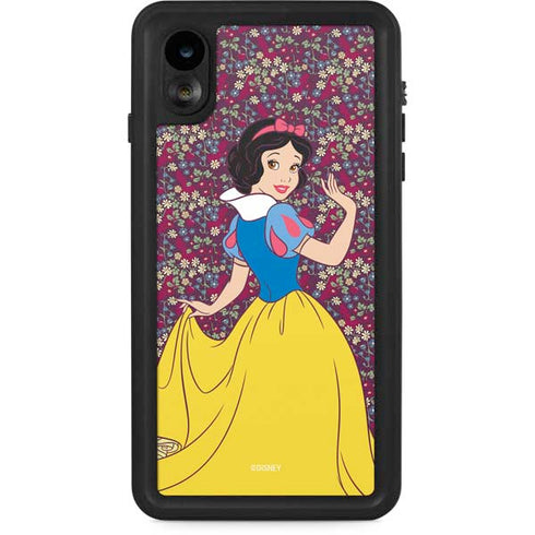 Disney Snow White Character with Floral Pattern iPhone Cases
