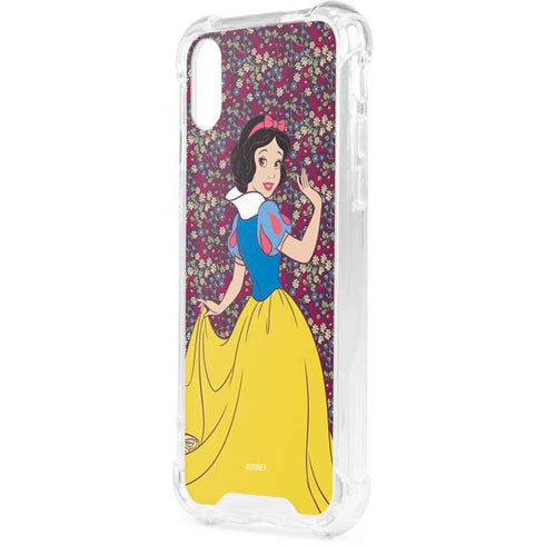Disney Snow White Character with Floral Pattern iPhone XS Clear Case