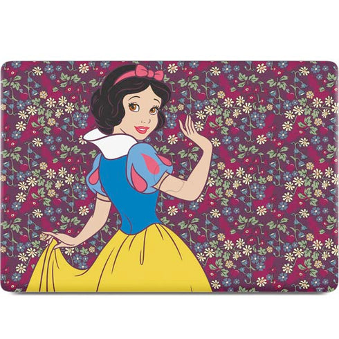 Disney Snow White Character with Floral Pattern MacBook Skins
