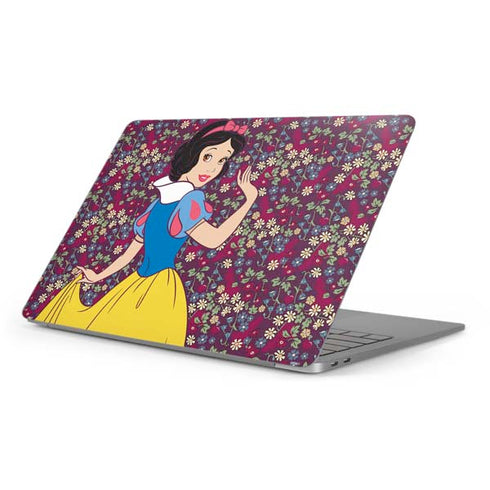 Disney Snow White Character with Floral Pattern Apple MacBook Pro 16-inch Skin