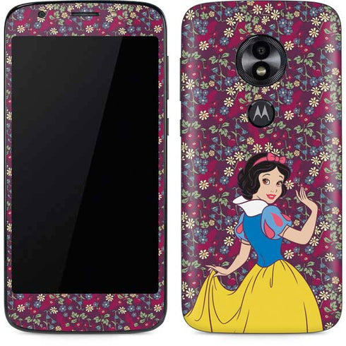 Disney Snow White Character with Floral Pattern Moto E5 Play Skin