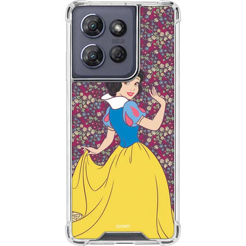Disney Snow White Character with Floral Pattern Moto G 5G (2025) Clear Case