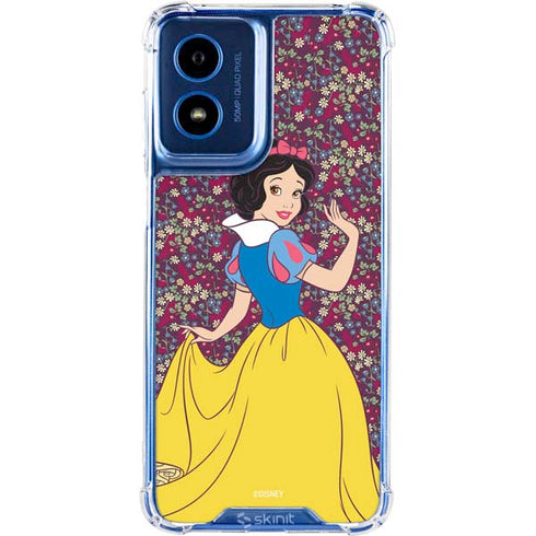 Disney Snow White Character with Floral Pattern Moto G 5G (2024) Clear Case