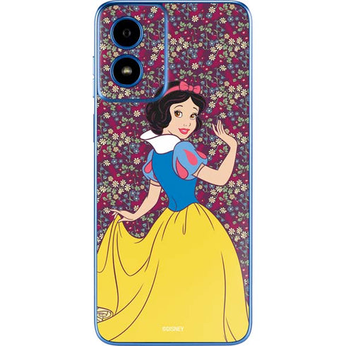 Disney Snow White Character with Floral Pattern Moto G Play 4G (2024) Skin