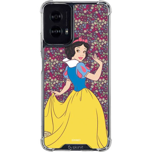 Disney Snow White Character with Floral Pattern Moto G Power 5G (2024) Clear Case