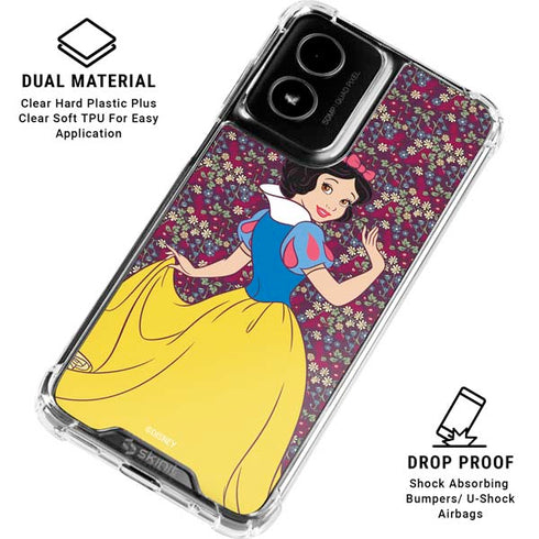 Disney Snow White Character with Floral Pattern Moto G Power 5G (2024) Clear Case