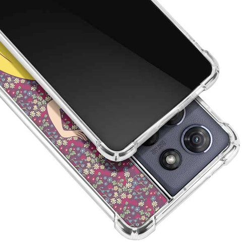 Disney Snow White Character with Floral Pattern Moto G Stylus 5G (2025) Clear Case