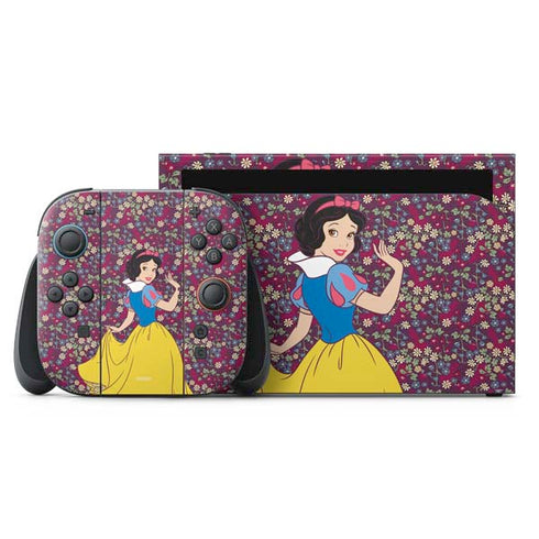 Disney Snow White Character with Floral Pattern Nintendo Skins