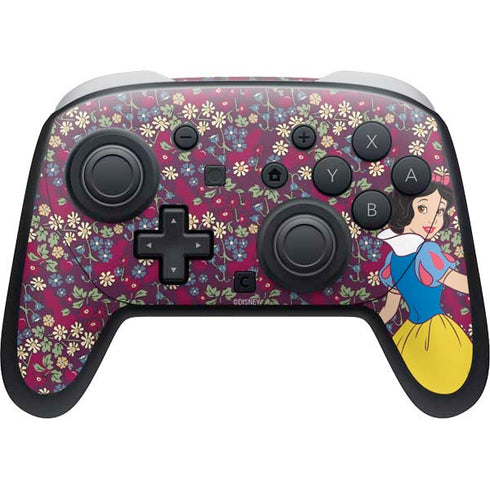 Disney Snow White Character with Floral Pattern Nintendo Switch 2 (2025) Pro Controller Skin