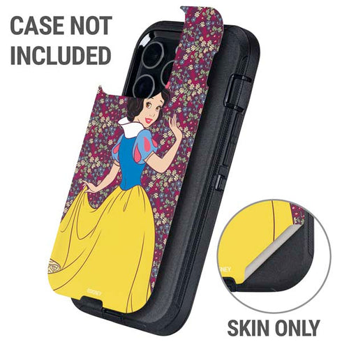 Disney Snow White Character with Floral Pattern Otterbox Defender iPhone Skin