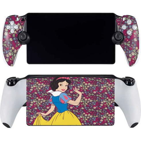 Disney Snow White Character with Floral Pattern PlayStation Portal Remote Player Skin