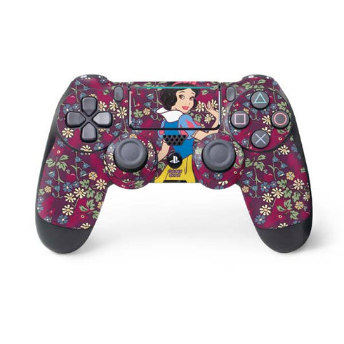 Disney Snow White Character with Floral Pattern PlayStation PS4 Skins