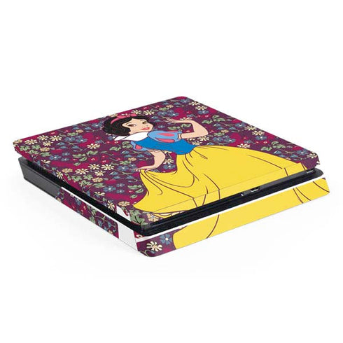 Disney Snow White Character with Floral Pattern PlayStation PS4 Skins