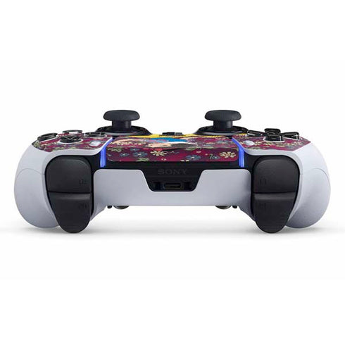 Disney Snow White Character with Floral Pattern PS5 DualSense Edge Pro Controller Skin