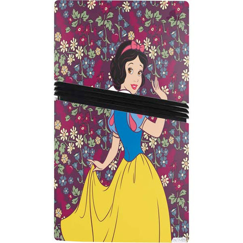 Disney Snow White Character with Floral Pattern PS5 Pro Bundle Skin