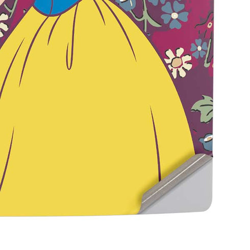 Disney Snow White Character with Floral Pattern PS5 Pro Disk Console Skin